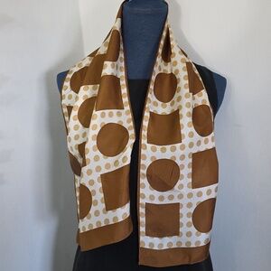 Vintage Baar & Beards Polka Dot Skinny  Scarf Made In Italy